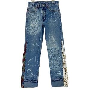 Levi’s 550 Custom Jeans Waist 28 Womens Size 6 Small Y2K Levis 2002 Upcycled